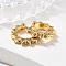 Clear Cubic Zirconia Sun Shape Hoop Earrings, Brass Hinged Earrings for Women, Cadmium Free & Nickel Free & Lead Free, Real 18K Gold Plated, 11.5x13.5x2.5mm, Pin: 0.8mm