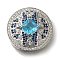 Rack Plating Brass Micro Pave Cubic Zirconia Links, Lead Free & Cadmium Free, Long-Lasting Plated, Flat Round, Sky Blue, Platinum, 26x7mm, Hole: 5x1mm