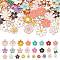 104Pcs 26 Style Alloy Enamel Pendants, with Crystal Rhinestone, Flower, Light Gold, Mixed Color, 4pcs/style