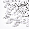 Tarnish Resistant 201 Stainless Steel Links connectors, Laser Cut Links, Infinity with Word Forever, Stainless Steel Color, 10x35x1mm, Hole: 2mm