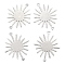 Brass Solar Eclipse Links Connectors, Long-Lasting Plated, Sun, Real Platinum Plated, 26.5x22.5x0.8mm, Hole: 1.2mm