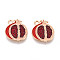 Fruit Alloy Enamel Pendants, Light Gold, Guava, 17x15.2x1mm, Hole: 1.8mm