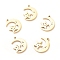 201 Stainless Steel Pendants, Moon with Face & Star, Golden, 17x13x1.2mm, Hole: 1.5mm