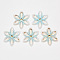 Transparent Acrylic Links connectors, with Plated Bottom, Flower, Light Sky Blue, 46x40.5x4mm, Hole: 1mm