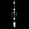 Natural Moss Agate Moon & Bullet Window Hanging Suncatchers, Metal Sun Pendant Decorations, Car Ornament, 350mm, Moon: 30mm, Bullet: 45mm