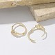 Серьги-кольца из латуни с прозрачным фианитом EJEW-Q014-14G-5