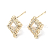 Латунные серьги-гвоздики из циркония KK-E107-16G