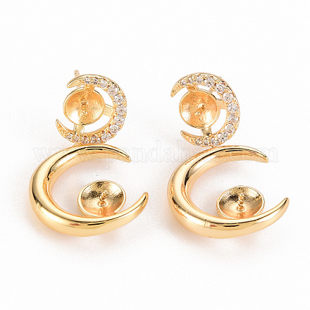 Серьги из латуни с микропейвом и прозрачным фианитом KK-S356-253-NF-1