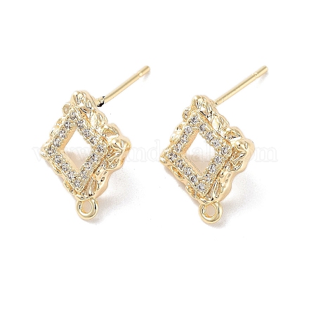 Латунные серьги-гвоздики из циркония KK-E107-16G-1