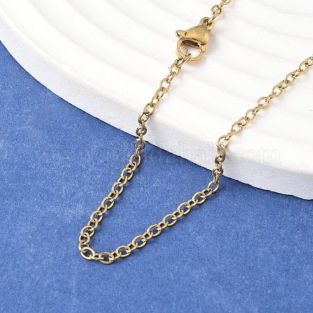 Модные унисекс ожерелья из нержавеющей стали 304 с цепочкой NJEW-L043-16G-1