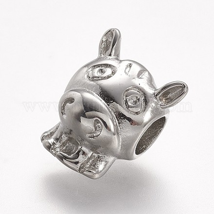 Европейские бусины из нержавеющей стали 304 STAS-F057-01-1