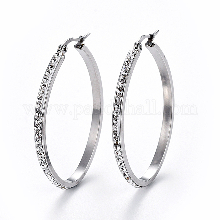 Серьги-кольца из нержавеющей стали 304 EJEW-L232-037C-01P-1
