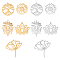 10Pcs 10 Style PVD Vacuum Plating 201 Stainless Steel Pendants and Filigree Joiners, Laser Cut, Mixed Shape, Golden & Stainless Steel Color, 23~38x24~35.5x1mm, Hole: 1.6mm, 1pc/style
