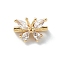 Brass Pave Clear Cubic Zirconia Multi-Strand Links, 3-Hole, Butterfly, Real 18K Gold Plated, 7x10.5x6mm, Hole: 1.4mm