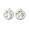 304 Stainless Steel Rhinestone Pendants, Earth, Stainless Steel Color, 17x15x2mm, Hole: 0.9mm