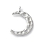 Brass Pendants, Cadmium Free & Nickel Free & Lead Free, Irregular Geometry, Moon, 17x12x2.5mm, Hole: 1.2mm