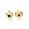 Brass Micro Pave Cubic Zirconia Beads, Lead Free & Cadmium Free, Real 18K Gold Plated, Lasting Plated, Round, Dark Green, 10mm, Hole: 1.9mm