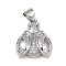 Brass Micro Pave Cubic Zirconia Pendants, Cadmium Free & Lead Free, Insect, Platinum, 17x15x4.5mm, Hole: 5.5x3mm