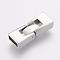 Tarnish Resistant 304 Stainless Steel Fold Over Clasps, Rectangle, Stainless Steel Color, 26x9.5x6mm, Hole: 4x8mm