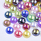 ABS Imitation Pearl Cabochons, AB Color Plated, Dome/Half Round, Mixed Color, 12x6mm, about 1000pcs/bag