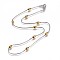 304 Stainless Steel Herringbone Chain Necklaces, with Beads and Lobster Claw Clasps, Golden & Stainless Steel Color, 18 inch(45.8cm), 1.2mm