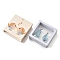 2Pcs Natural Aquamarine Pendants, Grade AAA, Mixed Shapes, with Rhodium Plated 925 Sterling Silver Snap on Bails and Paper Cover Plastic Floating Frame, Platinum, 28.5~31x18x9~9.5mm, Hole: 5.5X2.5~4mm