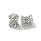 Brass Micro Pave Clear Cubic Zirconia Beads, Cadmium Free & Nickel Free & Lead Free, Column, Wavy edge, Platinum, 8x8mm, Hole: 2mm