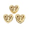 Brass Micro Pave Cubic Zirconia Europe Beads, Large Hole Beads, Long-Lasting Plated, Cadmium Free & Lead Free, Heart with Tree of Life, Real 18K Gold Plated, 11x12.5x7mm, Hole: 4mm