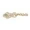 Brass Micro Pave Cubic Zirconia Fold Over Clasps, Nickel Free, Rhombus, Real 18K Gold Plated, 44mm