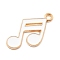Alloy Enamel Pendants, Golden, Musical Note, 24.5x13.5x1mm, Hole: 1.8mm
