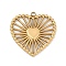 304 Stainless Steel Pendants, Ion Plating(IP), Heart Charm, Real 18K Gold Plated, 26.5x25.5x2mm, Hole: 2mm