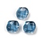 Transparent Glass Beads, Nuggets, Baking Paint, Prussian Blue, 10.5x12x8mm, Hole: 1mm