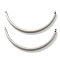 Non-Tarnish 304 Stainless Steel Pendants, Curved Tube Charm, Stainless Steel Color, 44x16.5x3.5mm, Hole: 2mm