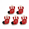 Alloy Enamel Pendants, Cadmium Free & Lead Free, Christmas Sock, Light Gold, Red, 19x15.5x2.5mm, Hole: 1.6mm