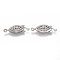 Tarnish Resistant 304 Stainless Steel Box Clasps, Multi-Strand Clasps, Horse Eye, Stainless Steel Color, 21.5x7x4mm, Hole: 1mm