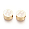 304 Stainless Steel Beads, Flat Round with Letter, Letter.H, 10x4.5mm, Hole: 2mm