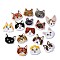 Polyester Embroidery Cloth Iron On/Sew On Patches, Costume Accessories, Appliques, Cat Shape, Mixed Color, 31.5~43x31~39.5x2.5mm, 15pcs/set