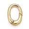 Rack Plating Brass Spring Gate Rings, Cadmium Free & Nickel Free & Lead Free, Long-Lasting Plated, Oval Rings, Real 18K Gold Plated, 12x8x3mm, 9 Gauge, inner diameter: 7.5x5mm