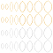 BENECREAT 64 PCS Real 24k Gold and 925 Sterling Silver Plated Brass Earrings Beaded Rings, 8 Styles of Brass Linking Rings for Jewellery Making Necklaces, DIY Jewellery Findings Earrings