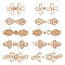 10Pcs 5 Styles Zinc Alloy Snap Lock Clasps, Closure Sewing Fasteners for Garment Accessories, Golden, 15~25x38~50x2.2~3.5mm, Hole: 1.4~8mm, 2pcs/style