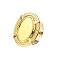 304 Stainless Steel Cuff Ring Components, Pad Ring Settings, Oval, Ion Plating(IP), Real 18K Gold Plated, Tray: 18.5x12.5mm, US Size 8 1/2(18.5mm)