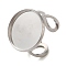 Non-Tarnish 304 Stainless Steel Open Cuff Findings, Bezel Cup Ring Settings, Flat Round, Stainless Steel Color, Inner Diameter: 18mm, Tray: 18mm