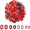 SUPERFINDINGS About 240Pcs Acrylic Linking Rings 4 Styles Red Oval Twist Link Chain Rings Opaque Quick Link Connectors for Earring Necklace Jewelry Eyeglass Chain DIY Craft Making