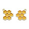 Epoxy Resin Pendants, with Eco-Friendly Alloy Findings, Cadmium Free & Lead Free & Nickel Free, Honeycomb, Goldenrod, 21x17.5x1.5mm, Hole: 1.6mm