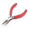 High Carbon Steel Pliers, Flat Nose and 3-step Wire Looping Forming Pliers, Red, 138x75x13mm