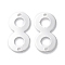 Brass Filigree Connector Charms, Cadmium Free & Lead Free, Number Eight Links, 925 Sterling Silver Plated, 12.5x6.5x0.5mm, Hole: 0.8mm
