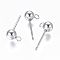 Non-Tarnish 304 Stainless Steel Ear Stud Components, with Loop, Ball, Stainless Steel Color, 16x5mm, Hole: 1.6mm, Pin: 0.8mm