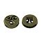 Flat Round Tibetan Style Alloy Slide Charms, Cadmium Free & Nickel Free & Lead Free, Antique Bronze, 17~18x5mm, Hole: 2x13mm, about 340pcs/1000g