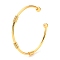 Brass Cuff Bangles, Real 18K Gold Plated, Inner Diameter: 2-1/8 inch(5.5cm)