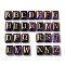 26Pcs Natural Amethyst Healing Rectangle with Letter A~Z Display Decorations, Reiki Energy Stone Ornament, 20x15x6.5mm